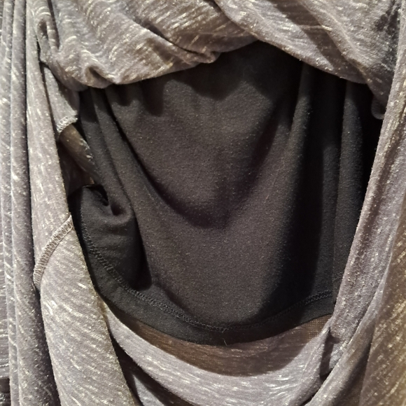 Maxi skirt with side slit, small, Heather grey, elastic waist band - Picture 4 of 4